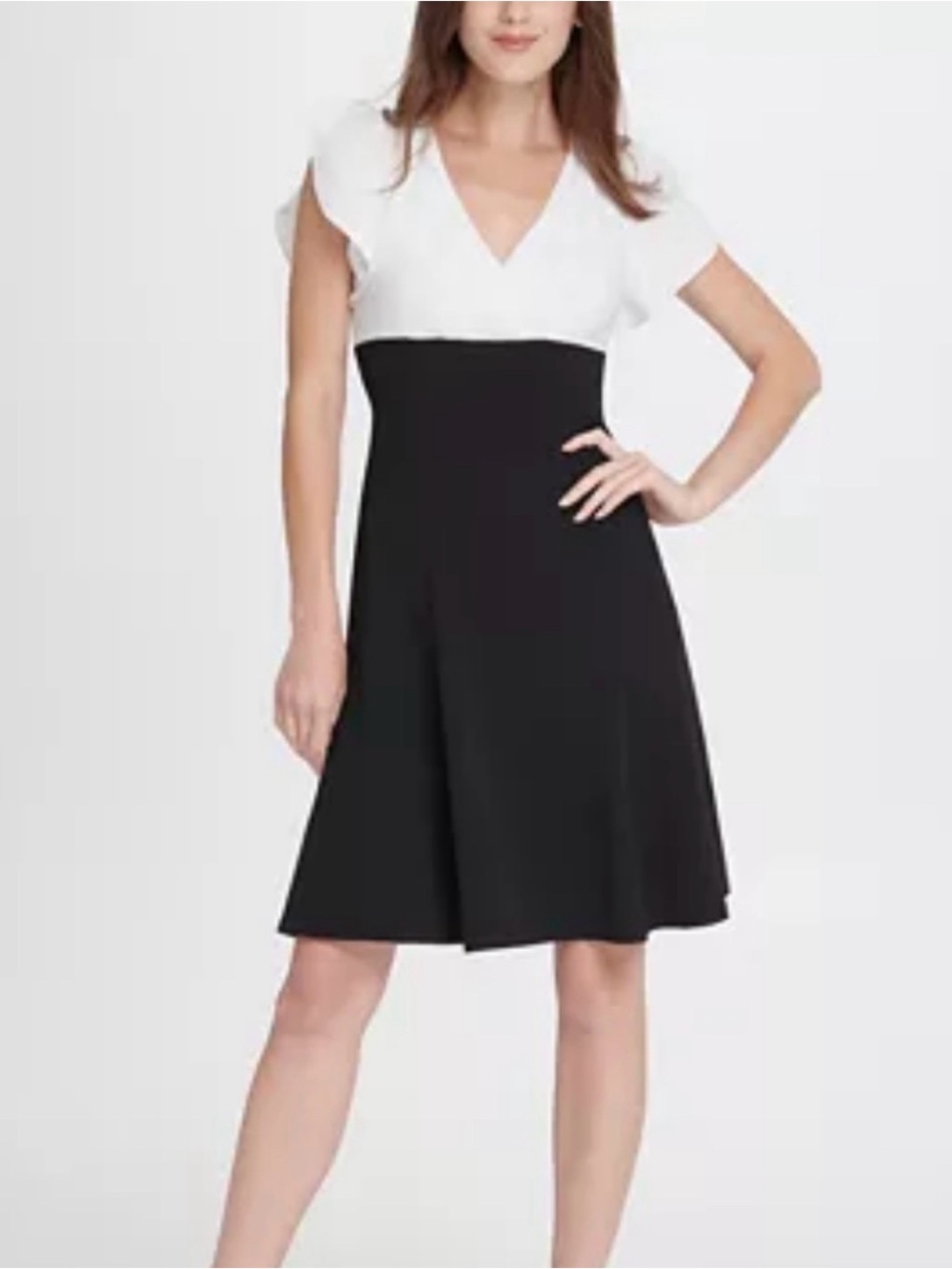 DKNY Tulip Sleeve Fit and Flare Dress